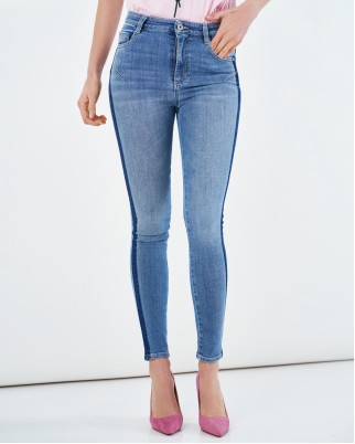 Джинсы Skinny с лампасами 