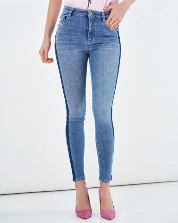 Джинсы Skinny с лампасами 
