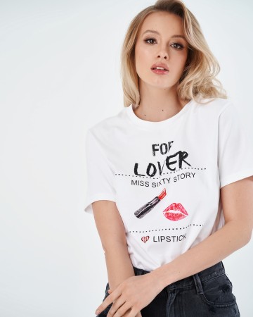Белая футболка For lover Miss Sixty 