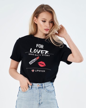 Черная футболка For lover Miss Sixty 